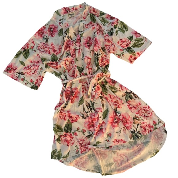 Show Me Your MuMu Floral Robe Short Sleeve One Size - Picture 11 of 11